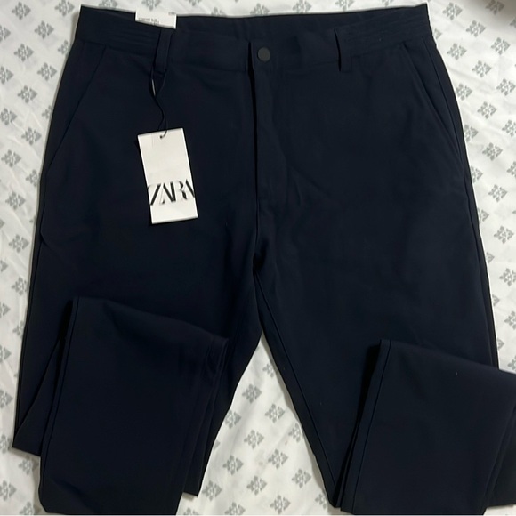 Bundle of Pair Zara Man pants, Navy Blue.  Large size - Picture 2 of 3